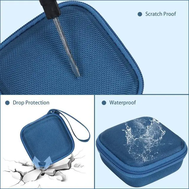 Alt view image 4 of 6 - Hard Case for Tribit StormBox Micro/StormBox Micro 2 Speaker, Blue | Hard shell construction, Water-resistant design, Impact-resistant design, Protective case only