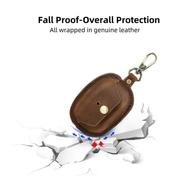 Alt view image 3 of 7 - Leather Case Compatible with Sony WF-1000XM5, Cute Soft Genuine Leather PU Protective Case Cover Compatible with Sony WF-1000XM5 with Keychain