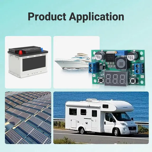 Alt view image 6 of 7 - 4PCS Green LM2596 Adjustable DC-DC Buck Converter Step Down Module with LED Voltage Display, 4-40V to 1.25-37V Power Supply