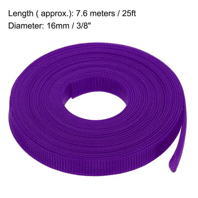 Alt view image 3 of 5 - Expandable Sleeving,1-inch 25ft Cable Sleeve, Purple