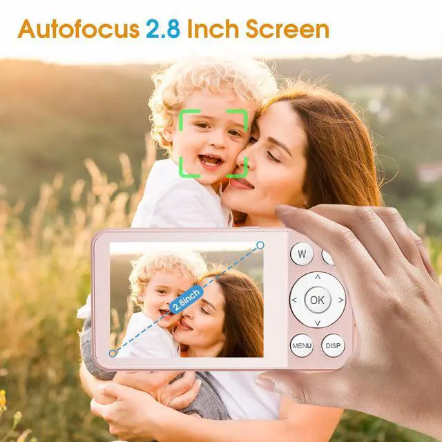 Alt view image 4 of 7 - 4K Digital Camera for Teens, FHD 64MP Digital Camera for Kids with 64GB SD Card, 18X Digital Zoom Cameras for Photography, Point and Shoot Video Camera for Kids, Pink