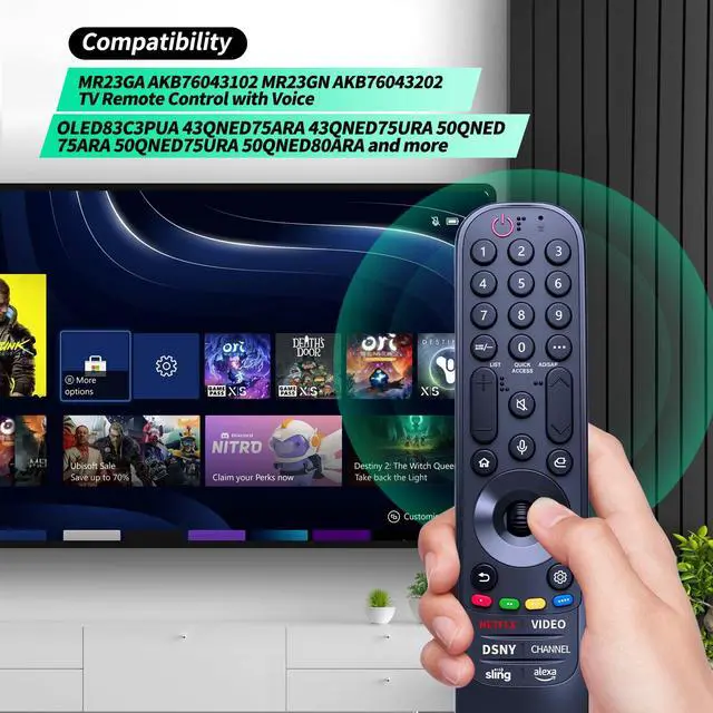 Alt view image 2 of 7 - MR23GA AKB76043102 Voice Remote Control Replacement Compatible with LG TV MR23GA AKB76043102 MR23GN AKB76043202-MR23GN OLED83C3PUA 86QNED80
