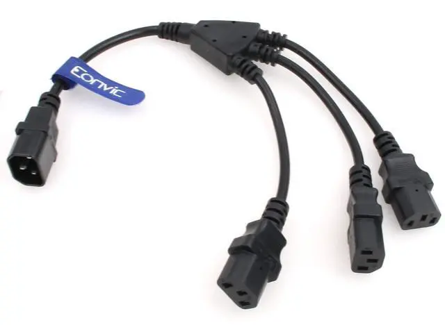 Main image of IEC 320 C14 Male to 3 x C13 Female Y Splitter Power Cable 2ft