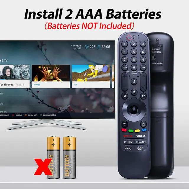 Alt view image 6 of 7 - MR23GA AKB76043102 Voice Remote Control Replacement Compatible with LG TV MR23GA AKB76043102 MR23GN AKB76043202-MR23GN OLED83C3PUA 86QNED80