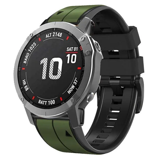 Alt view image 4 of 6 - 22mm quickfit watch band compatible with garmin fenix 8 47mm fenix 7 pro fenix 6 5 Epix Pro Gen 2 47 only Forerunner 935 745 965 955 Sturdy silicone 22mm sport watch bands replacement men