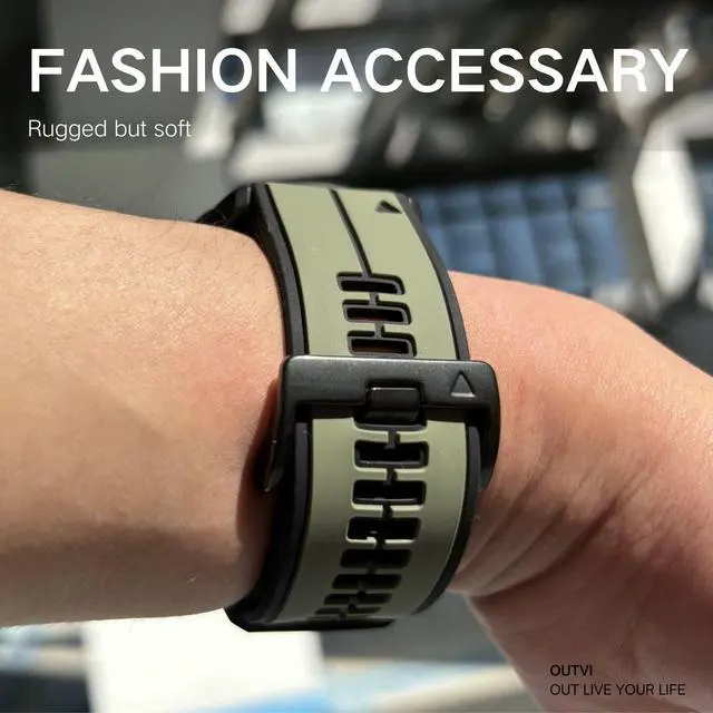 Alt view image 3 of 6 - 22mm quickfit watch band compatible with garmin fenix 8 47mm fenix 7 pro fenix 6 5 Epix Pro Gen 2 47 only Forerunner 935 745 965 955 Sturdy silicone 22mm sport watch bands replacement men