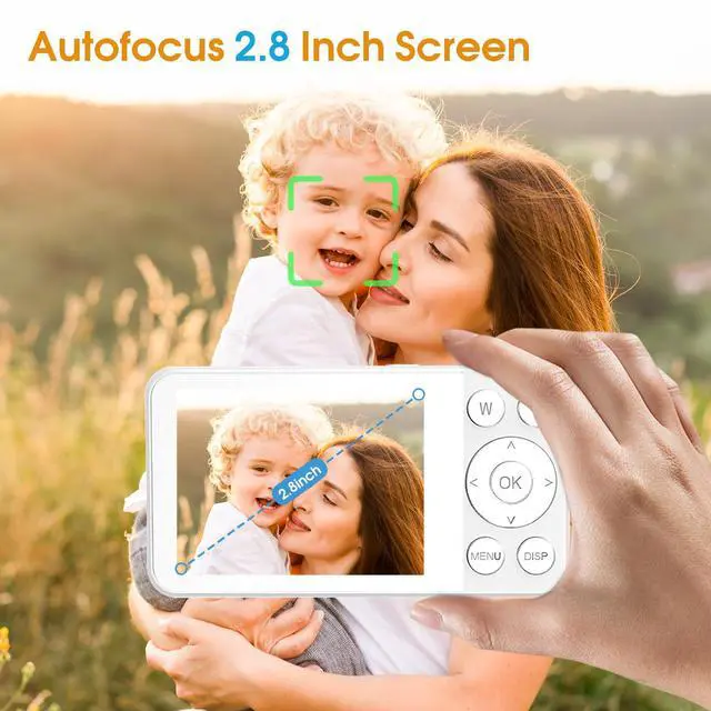 Alt view image 4 of 7 - 4K Digital Camera for Teens, FHD 64MP Digital Camera for Kids with 64GB SD Card, 18X Digital Zoom Cameras for Photography, Point and Shoot Video Camera for Kids, White