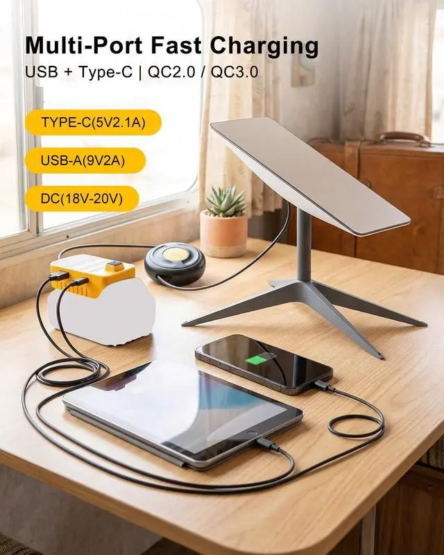 Alt view image 3 of 6 - Starlink Mini Battery Adapter Compatible with DeWalt 20V Battery Kit | Low-Voltage Protection, USB & Type-C Fast Charging, 10FT Heavy-Duty Cable, Portable Off-Grid Power, Storage Box Included