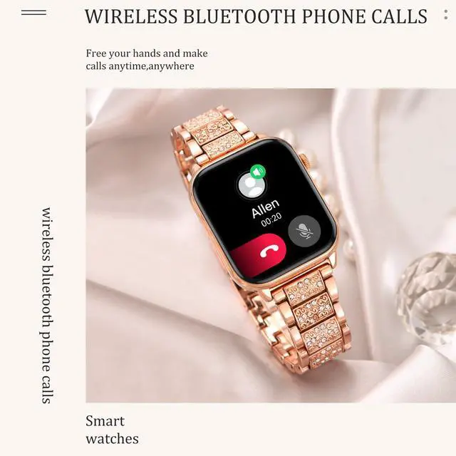 Alt view image 3 of 6 - Smart Watch for Women, Call Receive/Dial Smartwatch for Android iOS Phones, Waterproof Activity Fitness Tracker with Full Touch Color Screen Heart Rate Sleep Monitor Pedometer, Gifts for Women