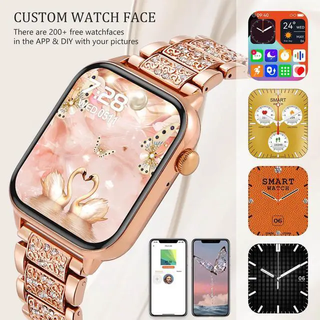 Alt view image 6 of 6 - Smart Watch for Women, Call Receive/Dial Smartwatch for Android iOS Phones, Waterproof Activity Fitness Tracker with Full Touch Color Screen Heart Rate Sleep Monitor Pedometer, Gifts for Women