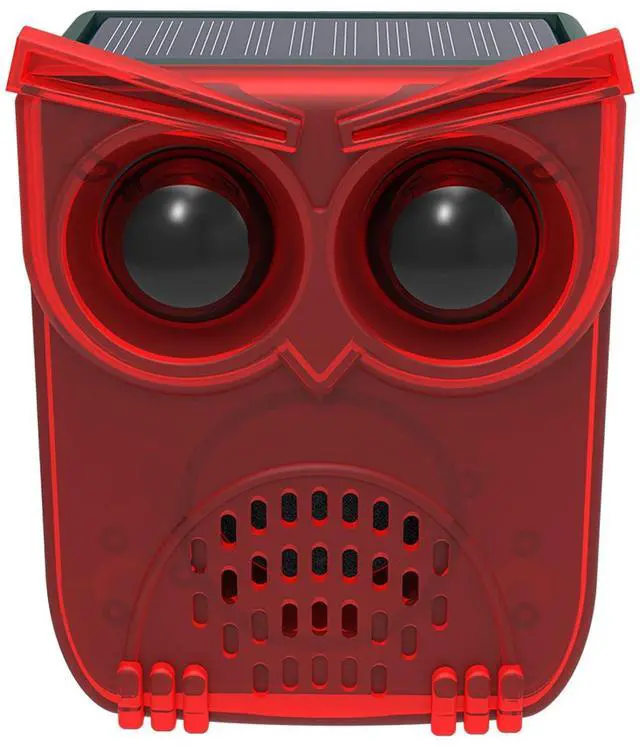 Main image of Solar Outdoor Motion Sensor Alarm-13Sounds,129db Noise Maker Gunshot Dog Barking Sound,Led Flashig Warning Security Alert System Strobe Light for Garden Farm Yard Orchard Barn (Red)