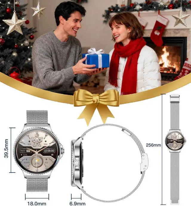 Alt view image 7 of 7 - Smart Watches Women,1.27'' Activity Trackers with Bluetooth Calls(Answer&Make) Heart Rate/Sleep/SpO2 Monitor Sport Modes Waterproof for iPhone/Android (Silver)