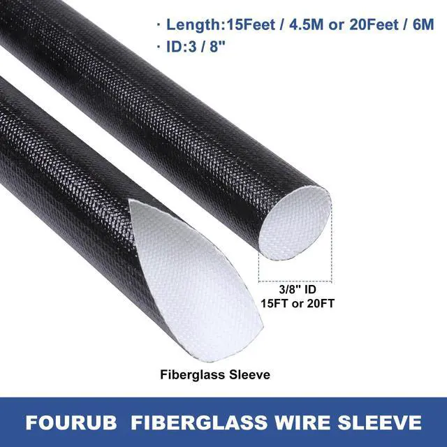 Alt view image 3 of 6 - Heat Resistant Silicone Fiberglass Wire Sleeve 3/8" ID-15Ft | Flexible Heat Shielding Heat Resistant 380 Fahrenheit for Protect Automotive Brake Pipes/Fuel Lines/Wire Harnesses/Cables