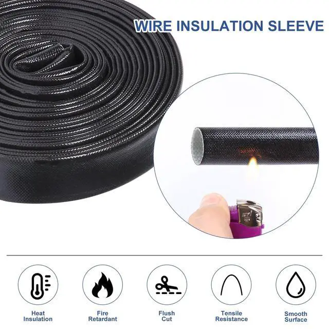 Alt view image 5 of 6 - Heat Resistant Silicone Fiberglass Wire Sleeve 3/8" ID-15Ft | Flexible Heat Shielding Heat Resistant 380 Fahrenheit for Protect Automotive Brake Pipes/Fuel Lines/Wire Harnesses/Cables