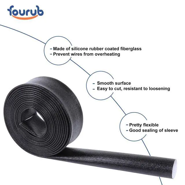 Alt view image 6 of 6 - Heat Resistant Silicone Fiberglass Wire Sleeve 3/8" ID-15Ft | Flexible Heat Shielding Heat Resistant 380 Fahrenheit for Protect Automotive Brake Pipes/Fuel Lines/Wire Harnesses/Cables