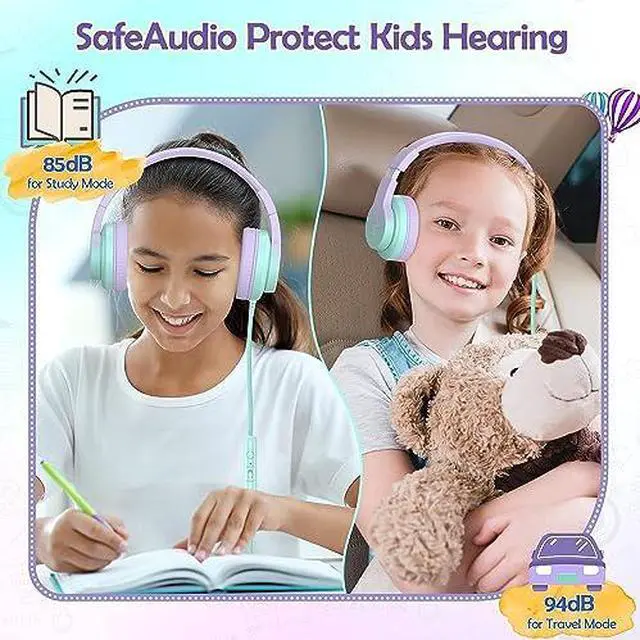 Alt view image 2 of 6 - Active Noise Cancelling Headphones for Kids & Wired Headphones for Kids Bundles