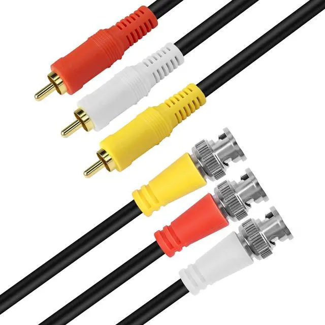 Alt view image 3 of 6 - BNC to RCA Video Audio Cable Coaxial Cable 3 BNC Male to 3 RCA Male | Gold Plated Connector Coupler Coaxial AV Connector Adapter for Camera DVR CCTV Surveillance Systems - 1.5M