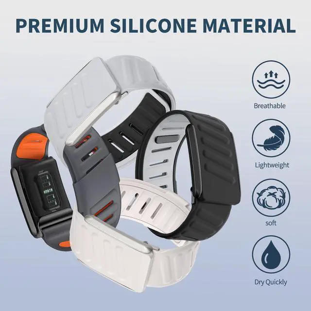 Alt view image 6 of 7 - Premium Replacement Band for WHOOP 4.0 Soft Silicone - Adjustable Sport & Fitness Strap