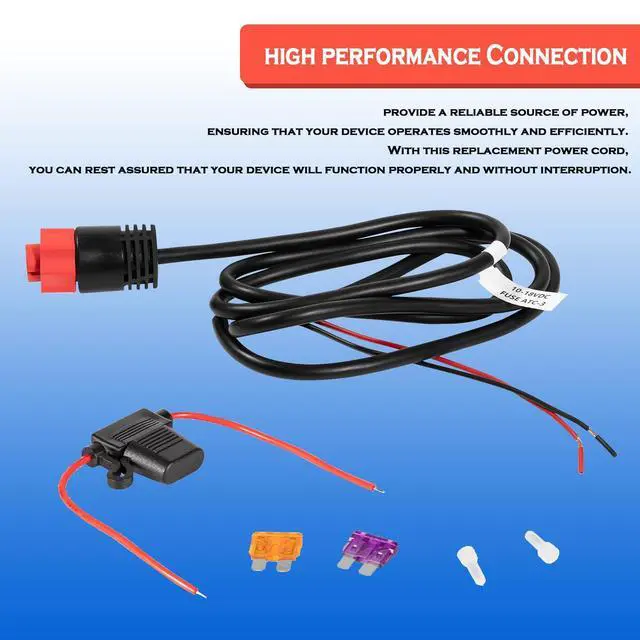 Alt view image 4 of 7 - 000-14041-001 Power Cord Cable Replacement,Compatiable with Lowrance HDS/Elite FS/Elite Ti2/Hook,3 Foot, 2-Wire Power Only