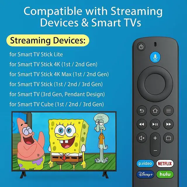 Alt view image 3 of 6 - Replacement Voice Remote Control Compatible with Stick Smart TVs(1st / 2nd / 3rd Gen)