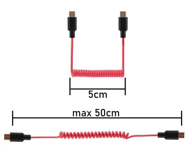 Alt view image 4 of 5 - Audio Adapter Cable SC16 SC22 USB C to USB C for Rode Wireless GO II, ME, Pro Coiled Aux Cord Compatible with iPhone 16 15, McBook, PC, Laptop, Samsung Phones - 500mm