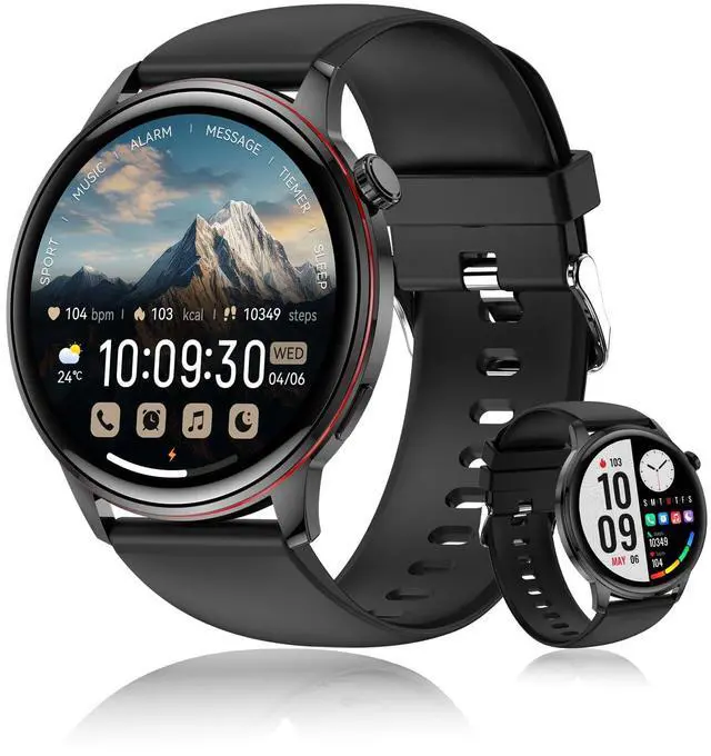 Main image of Smart Watch for Men Women, 1.43 AMOLED HD Display Smartwatch IP68 Waterproof, Fitness Tracker Watch with 110+ Sports Modes/Sleep/Health Monitor, Smart Watches for Android iPhone (Black)