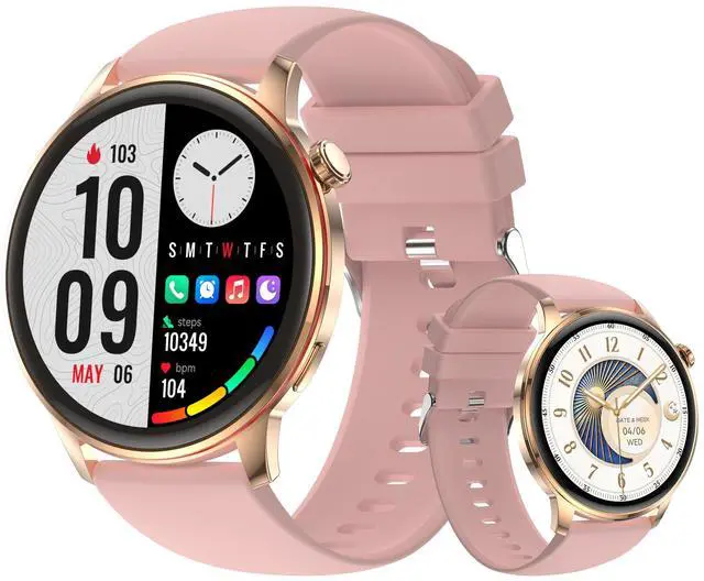 Main image of Smart Watch for Men Women, 1.43 AMOLED HD Display Smartwatch IP68 Waterproof, Fitness Tracker Watch with 110+ Sports Modes/Sleep/Health Monitor, Smart Watches for Android iPhone (Pink)