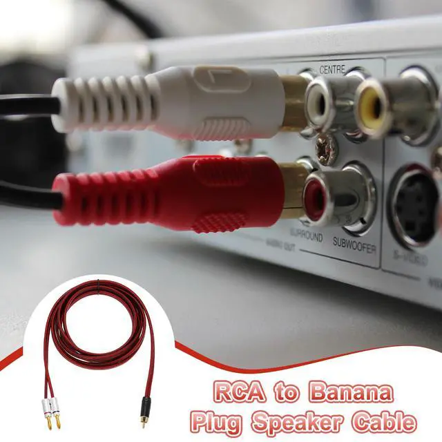 Alt view image 4 of 6 - 2 Pcs 1 RCA to 2 4mm Banana Plug Speaker Cable, 14AWG Gold Plated RCA Audio Cable, Splitter Audio Cable for Speaker Amplifiers Subwoofer, 9.8ft