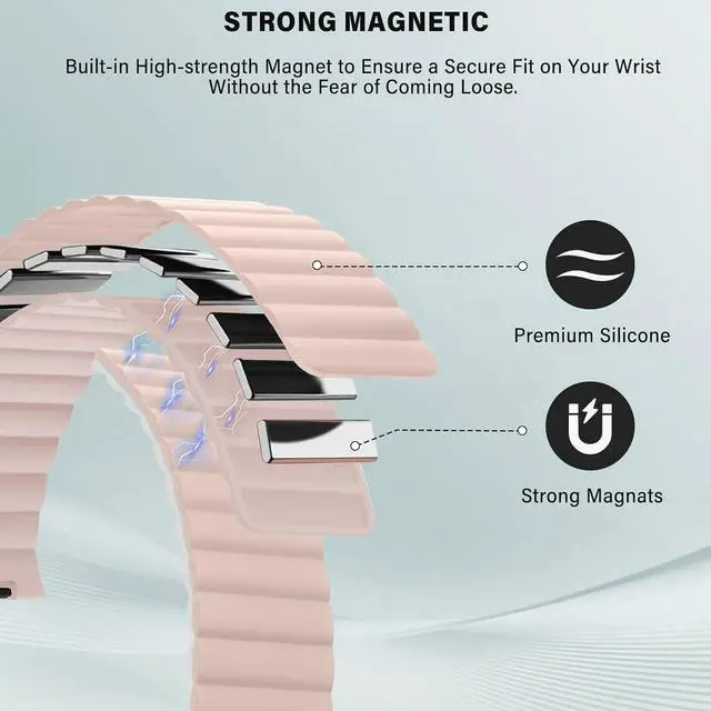 Alt view image 2 of 6 - Compatible with FANY Smart Watch Band, Silicone Sport Loop Bracelet Wristband Strap Compatible with FANY luna 1.1'' Smart Watch