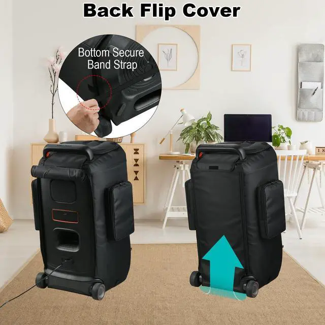 Alt view image 4 of 6 - Speaker Case Compatible with JBL PartyBox 520, Portable Speaker Carrying Cover with Zipper Pockets Storage Bag for JBL PartyBox 520