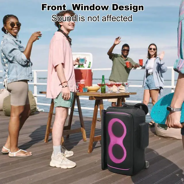 Alt view image 5 of 6 - Speaker Case Compatible with JBL PartyBox 520, Portable Speaker Carrying Cover with Zipper Pockets Storage Bag for JBL PartyBox 520