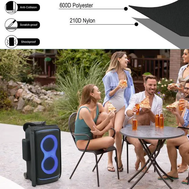 Alt view image 6 of 6 - Speaker Case Compatible with JBL PartyBox 520, Portable Speaker Carrying Cover with Zipper Pockets Storage Bag for JBL PartyBox 520
