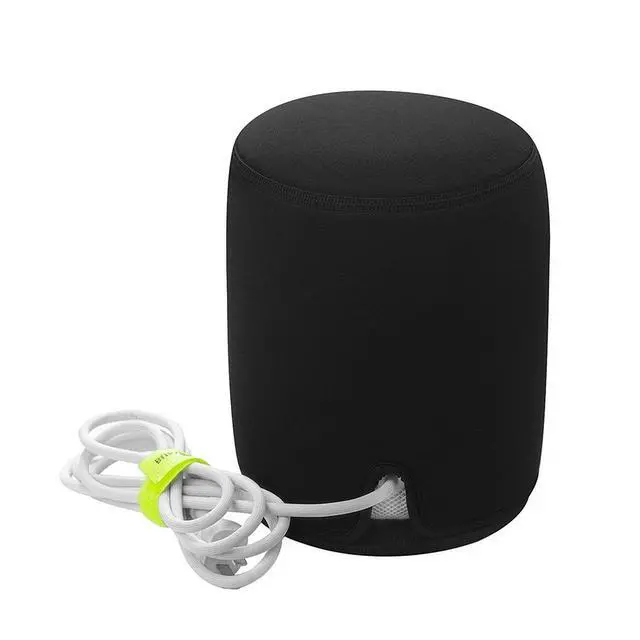 Alt view image 3 of 6 - Neoprene Protective Cover Case with Silicone Anti-Slip Pad for Homepod Speaker-Black