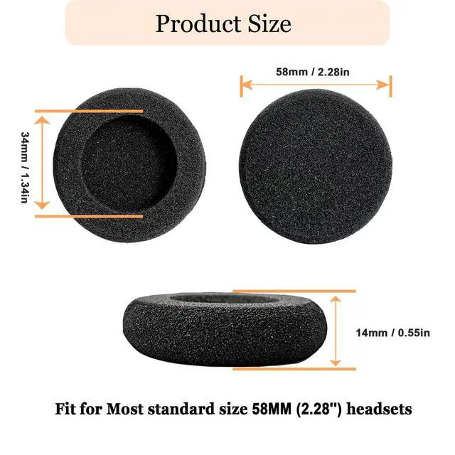 Alt view image 3 of 6 - 50 Pack Ear Cushions for Jabra Headset Replacement Foam Covers Ear Pads | Headphone Earpads for Jabra GN1900 2000 2025 PRO 920 930 9450 Biz 1100 1500 Plantronics H251 H261 Office Telephone Headset