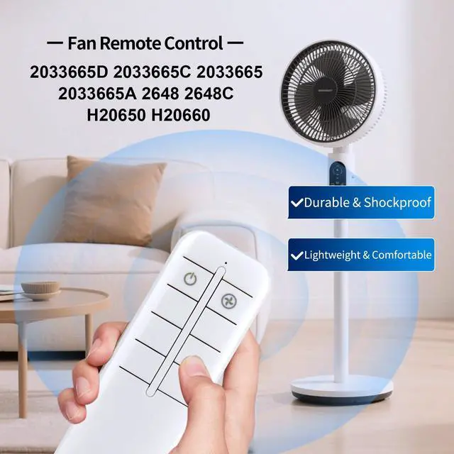 Alt view image 2 of 7 - New Replacement Remote Control for Lasko 2033665C 2033665D 2033665 2033665A 2648 2648C H20650 H20660 H20685 S18601 S18605 S18670 S18355 S18440 1888 1889 S18300 655650 Pedestal Upright Fan
