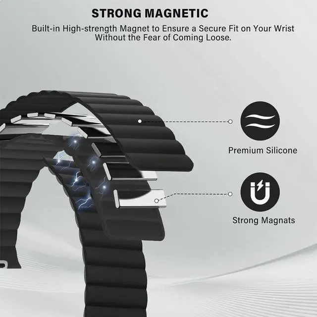 Alt view image 2 of 6 - Compatible with FANY Smart Watch Band, Silicone Sport Loop Bracelet Wristband Strap Compatible with FANY luna 1.1'' Smart Watch