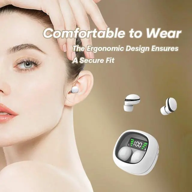 Alt view image 2 of 7 - Black Invisible Earbuds Bluetooth, Discreet Smallest Hidden Tiny Bluetooth Mini Micro Earbuds for Work, Invisible Sleep Wireless Earphone Waterproof Headphones for Small Ears Canals Buds