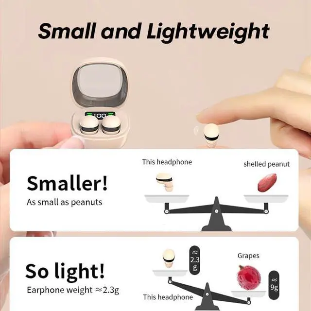 Alt view image 3 of 7 - Black Invisible Earbuds Bluetooth, Discreet Smallest Hidden Tiny Bluetooth Mini Micro Earbuds for Work, Invisible Sleep Wireless Earphone Waterproof Headphones for Small Ears Canals Buds