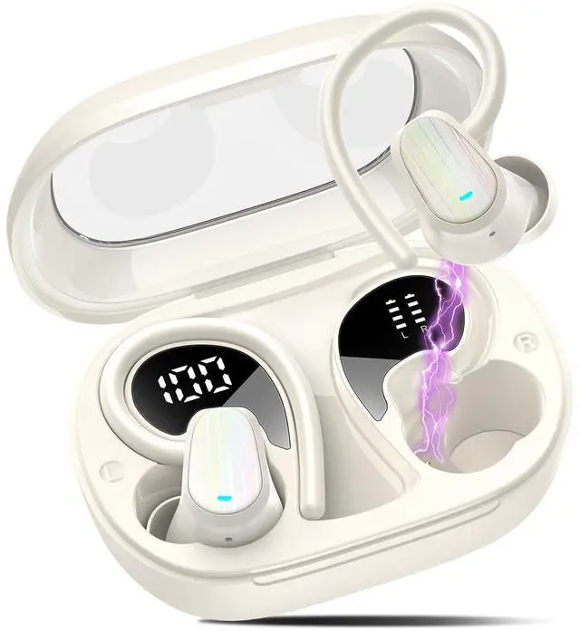 Main image of AI Language Translation Earbuds Real Time, 3-in-1 Translator Earbuds with 6 Translation Modes/164 Language, 50H Bluetooth 5.4 Headphones Translating Device for Travel/Business//Leaning, White