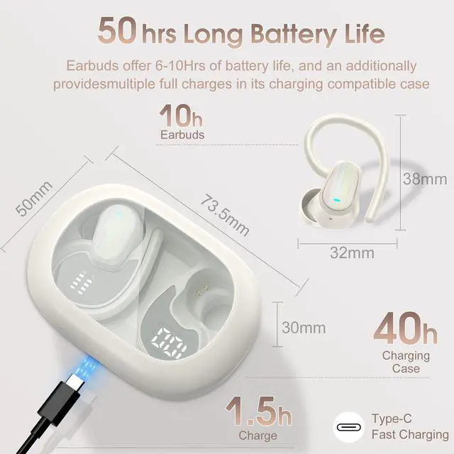 Alt view image 5 of 7 - AI Language Translation Earbuds Real Time, 3-in-1 Translator Earbuds with 6 Translation Modes/164 Language, 50H Bluetooth 5.4 Headphones Translating Device for Travel/Business//Leaning, White