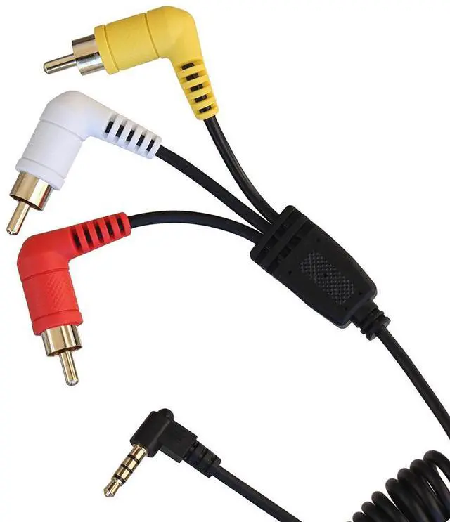Alt view image 5 of 6 - 3.5mm to 3 RCA A/V Cable Compatible with Sony Handycam Camcorder and ImmersionRC Powerplay Coiled Plug and Play, No Cable Spacer Needed (Black, Red, White, Yellow)