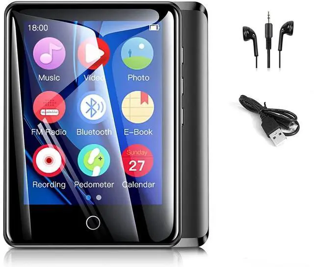 Main image of MP3 Player 32GB with Bluetooth 5.0, Upgraded 2.8" Full Touchscreen Mp4 Mp3 Player with Speaker, Portable HiFi Lossless Sound Music Player for Walking Running, Supports up to 128GB TF Card (Black)