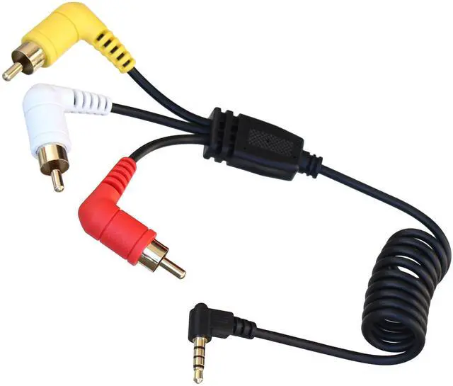 Alt view image 6 of 6 - 3.5mm to 3 RCA A/V Cable Compatible with Sony Handycam Camcorder and ImmersionRC Powerplay Coiled Plug and Play, No Cable Spacer Needed (Black, Red, White, Yellow)