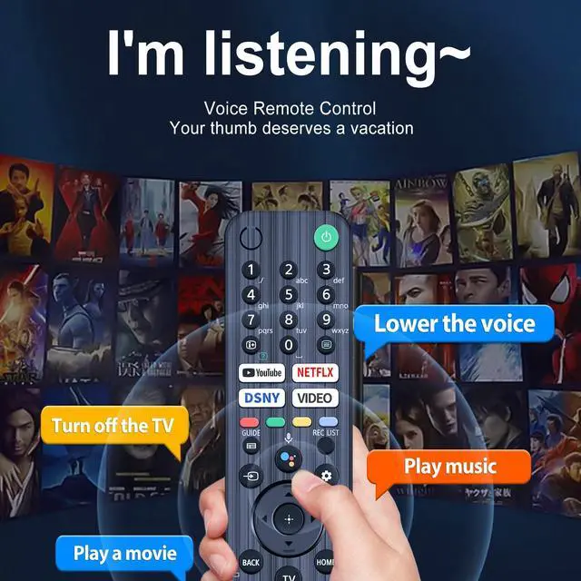 Alt view image 3 of 7 - RMF-TX520E Voice Remote Control Replacement fit for Sony TV BRAVIA TV Series X94J, W800, X80J, X81J, X82J, X85J, X90J, X92J, X93J, A80J