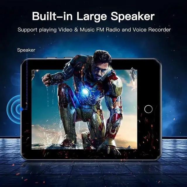 Alt view image 5 of 7 - MP3 Player 32GB with Bluetooth 5.0, Upgraded 2.8" Full Touchscreen Mp4 Mp3 Player with Speaker, Portable HiFi Lossless Sound Music Player for Walking Running, Supports up to 128GB TF Card (Black)