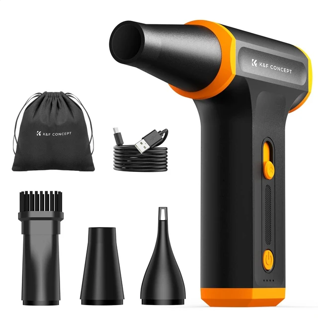 Main image of Compressed Air Duster, 3 Gear Adjustable 5000mAH,Rechargeable | Low Gear for 120 Mins,with 3 Sets of Nozzles,Adjustable and Portable,for Deep Computer Clean, Keyboard, Car Dry, Home,B100