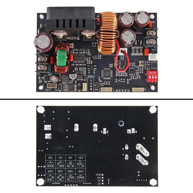 Alt view image 4 of 7 - DC Buck Converter with Meter 6-70V to 0-60V 20A 1200W Adjustable Power Supply Fixed 5V 9V 12V 24V 36V 48V 60V Output CNC Voltage Regulator Step Down Module