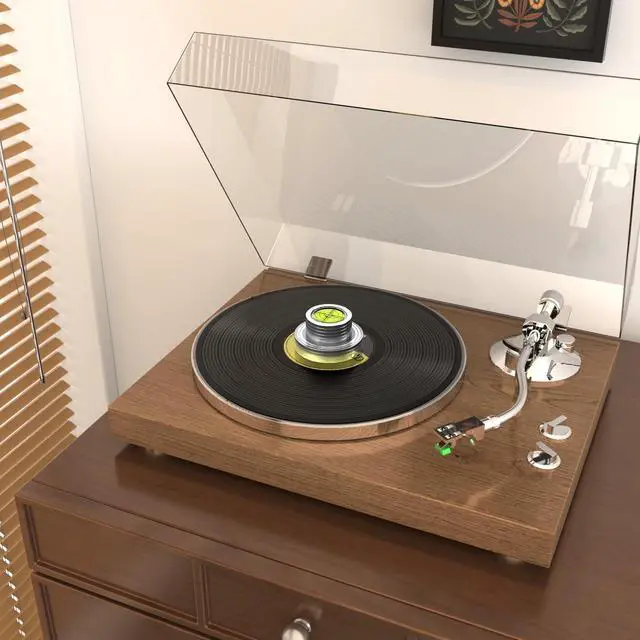 Alt view image 5 of 6 - Record Weight Stabilizer 50HZ 300g disc stabilizers Turntable Weight Vinyl Weight with bubbel Leveling (Silver)