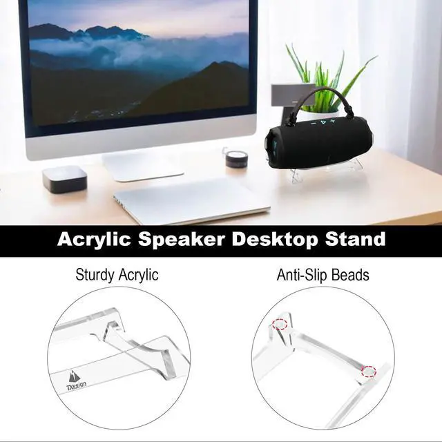 Alt view image 3 of 7 - Desktop Stand for Charge 6/Charge 5/Charge 4 Speaker, Acrylic Table Holder Speaker Stand Base Display Stand Anti-Slip Table Stand (Transparent)