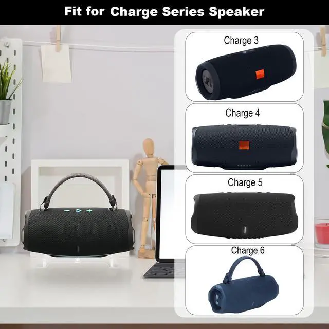 Alt view image 4 of 7 - Desktop Stand for Charge 6/Charge 5/Charge 4 Speaker, Acrylic Table Holder Speaker Stand Base Display Stand Anti-Slip Table Stand (Transparent)